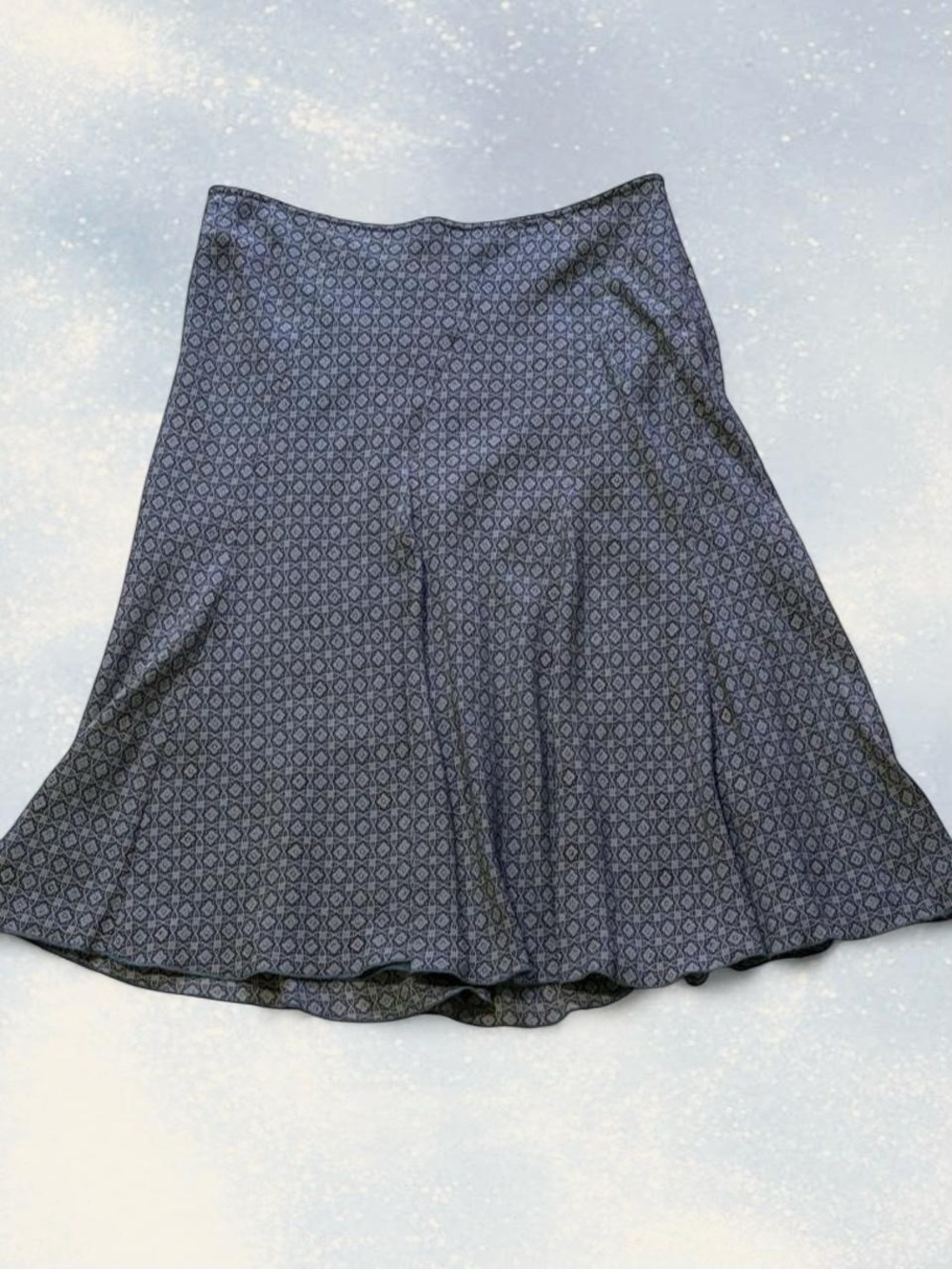 Sundance Silk Shell Geometric Midi Skirt Size 6